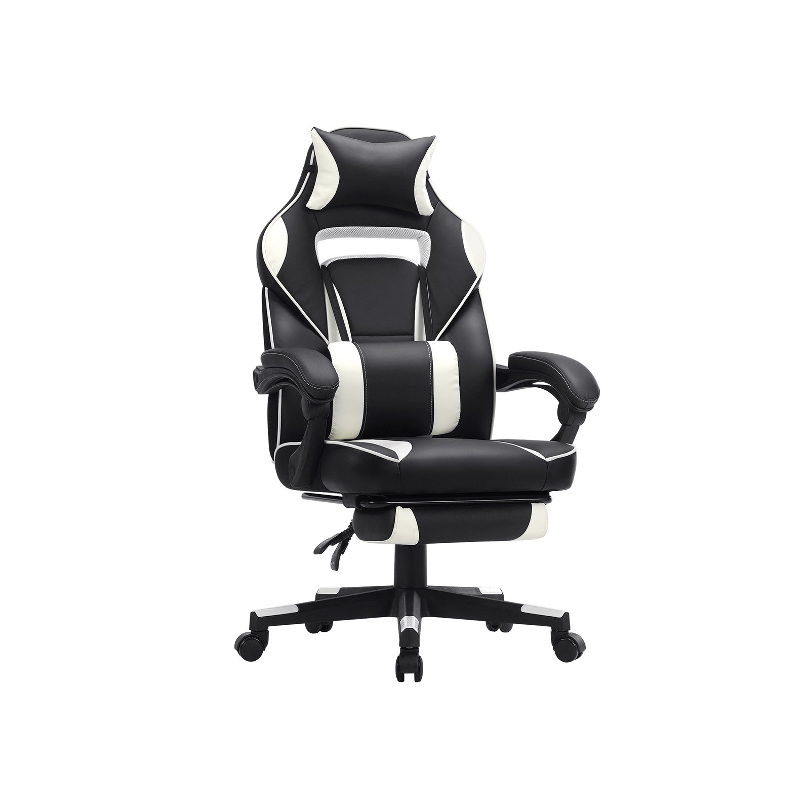 Spelstol - Gaming Office -stol med fotstöd - svart/röd