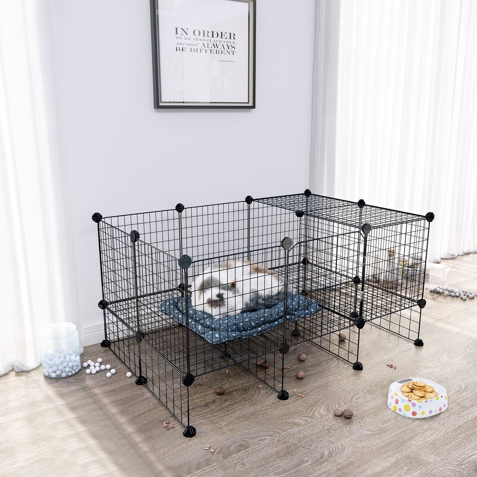 Hundbur - husdjursbur för husdjur - svart