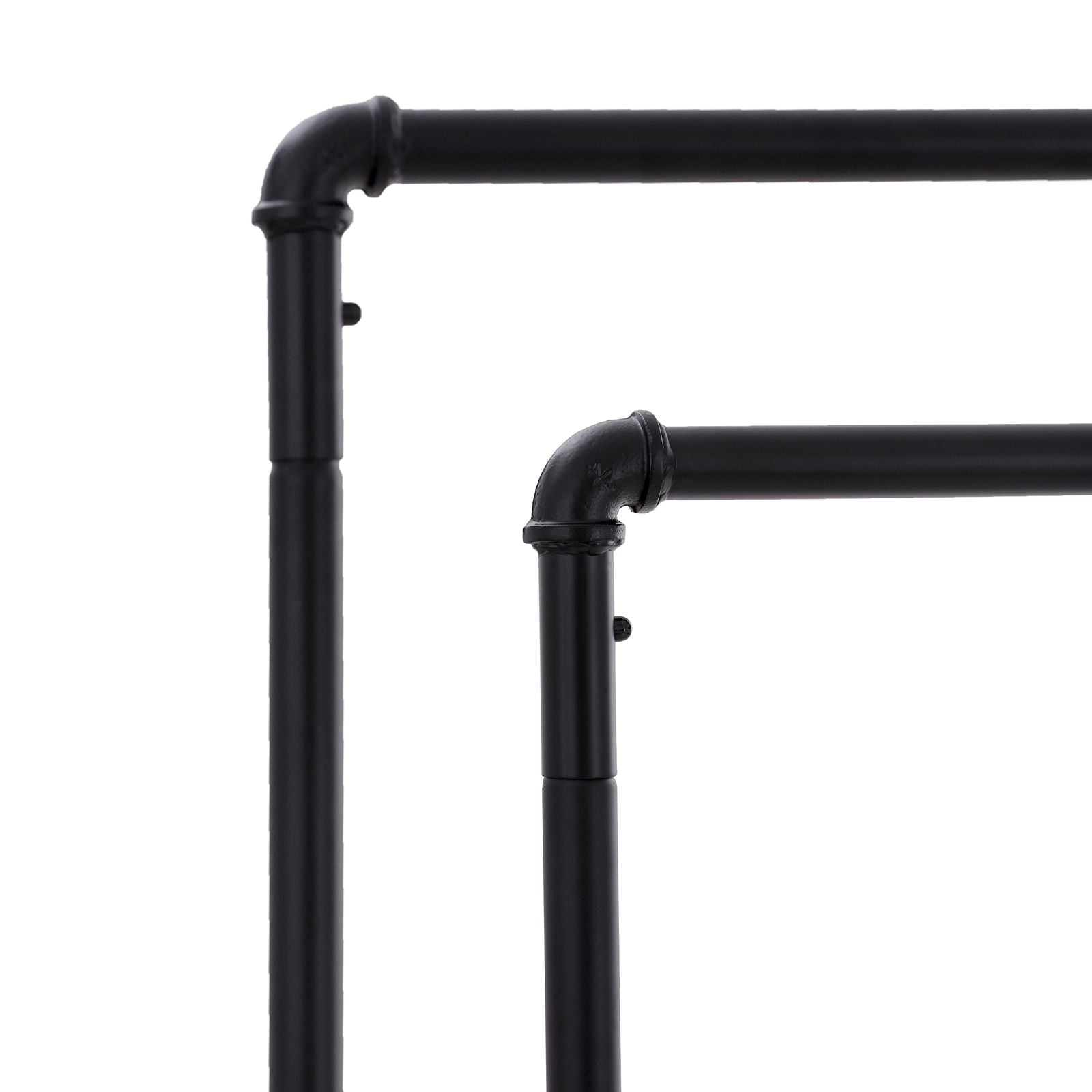 Klädställ - tungmetallstandard på hjul - upp till 110 kg lastkapacitet - svart