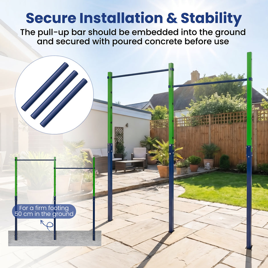 Dubbel – dragstång, höjdjusterbar cm, dipbar i galvaniserat stål, max – 80-172 220 kg