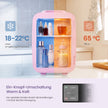 Mini-koelkast - Draagbaar met Koel- en Verwarmfunctie - 12V/230V - 4 L - Roze - 28 x 20,5 x 29,5 cm