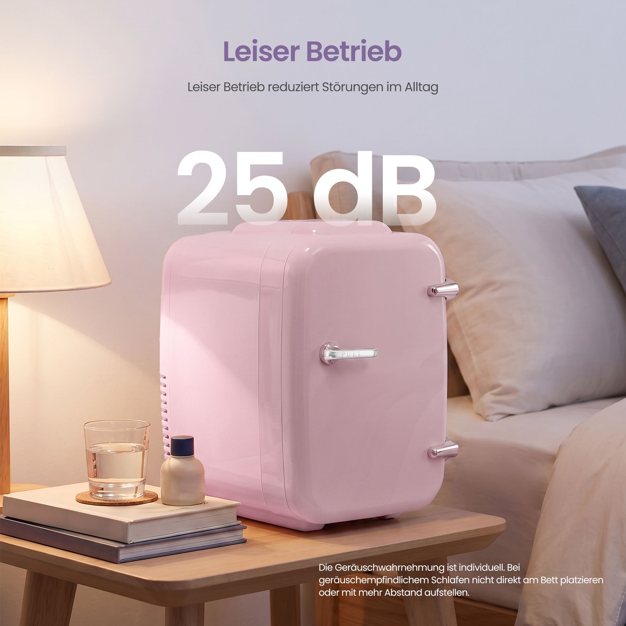 Mini-koelkast - Draagbaar met Koel- en Verwarmfunctie - 12V/230V - 4 L - Roze - 28 x 20,5 x 29,5 cm
