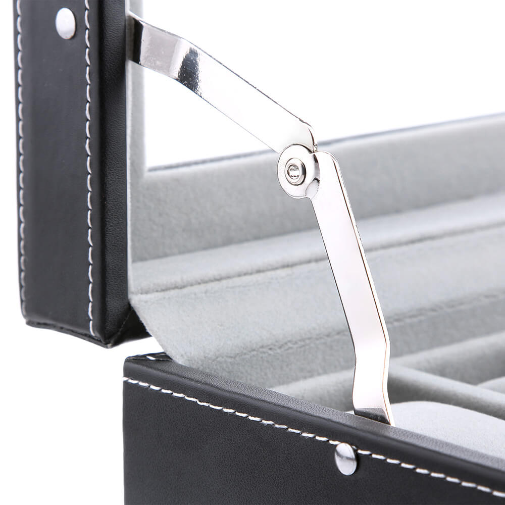 Watchbox - 20 klockor - glaslock - svart