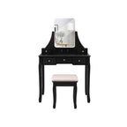 Toalettbord - Make -Up Table With Mirror and Drawers - Cosmetics Table - Black