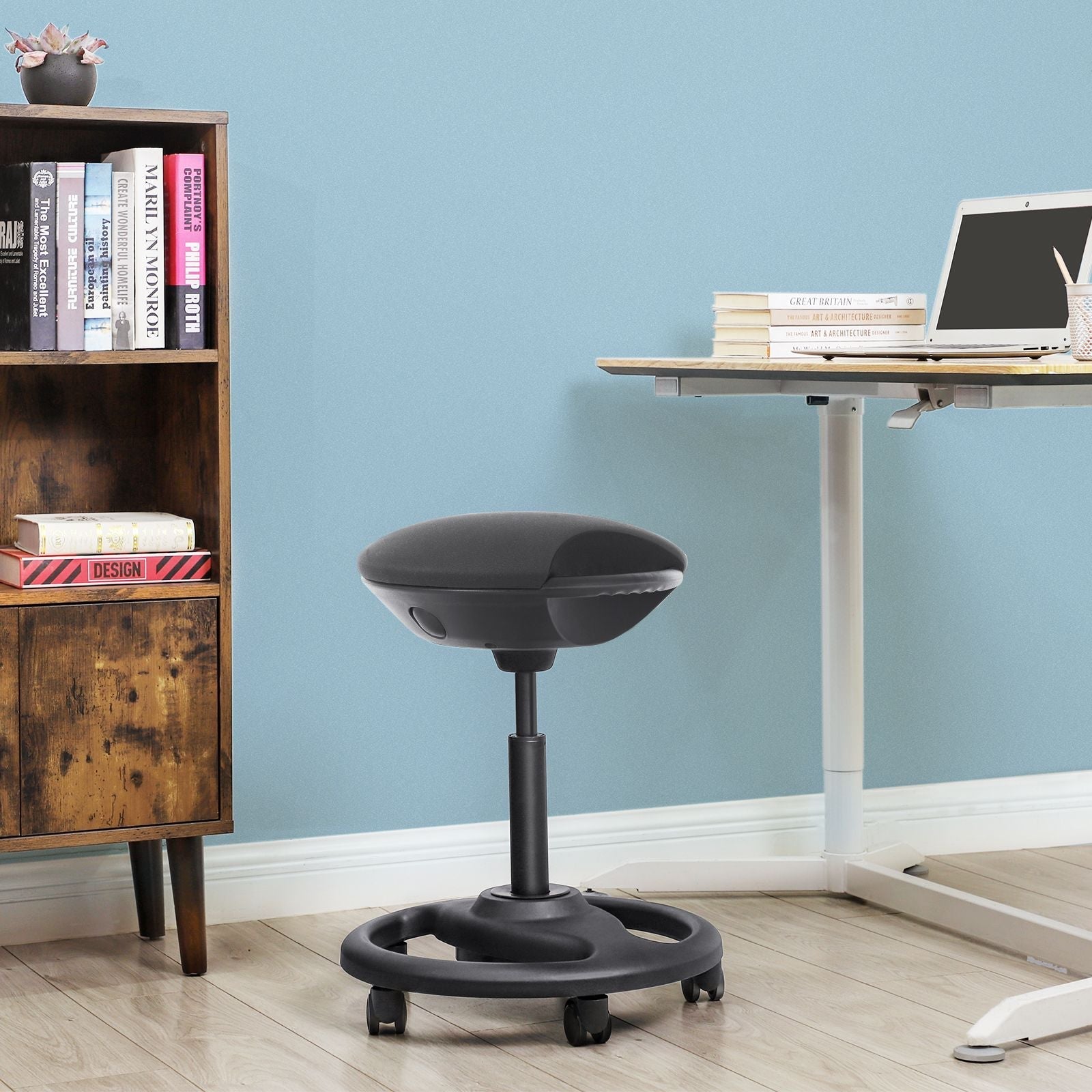 Arbetspall – Ergonomisk och vridbar – Svart
