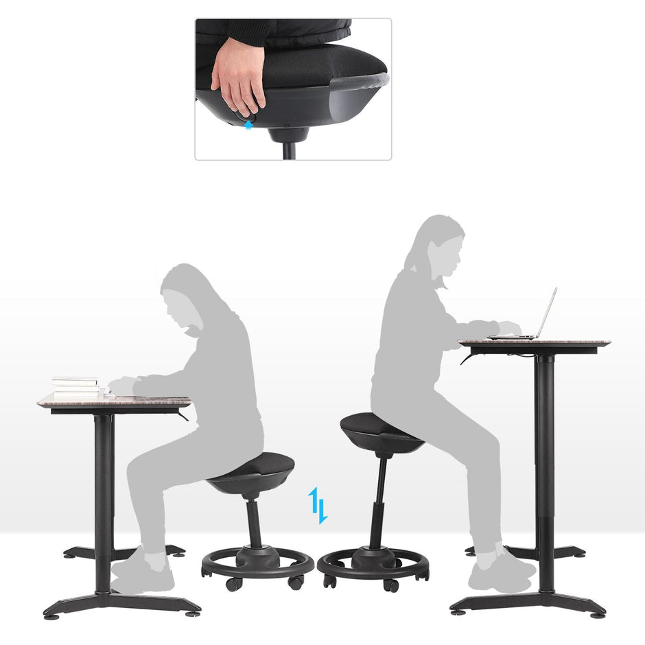 Arbetspall – Ergonomisk och vridbar – Svart