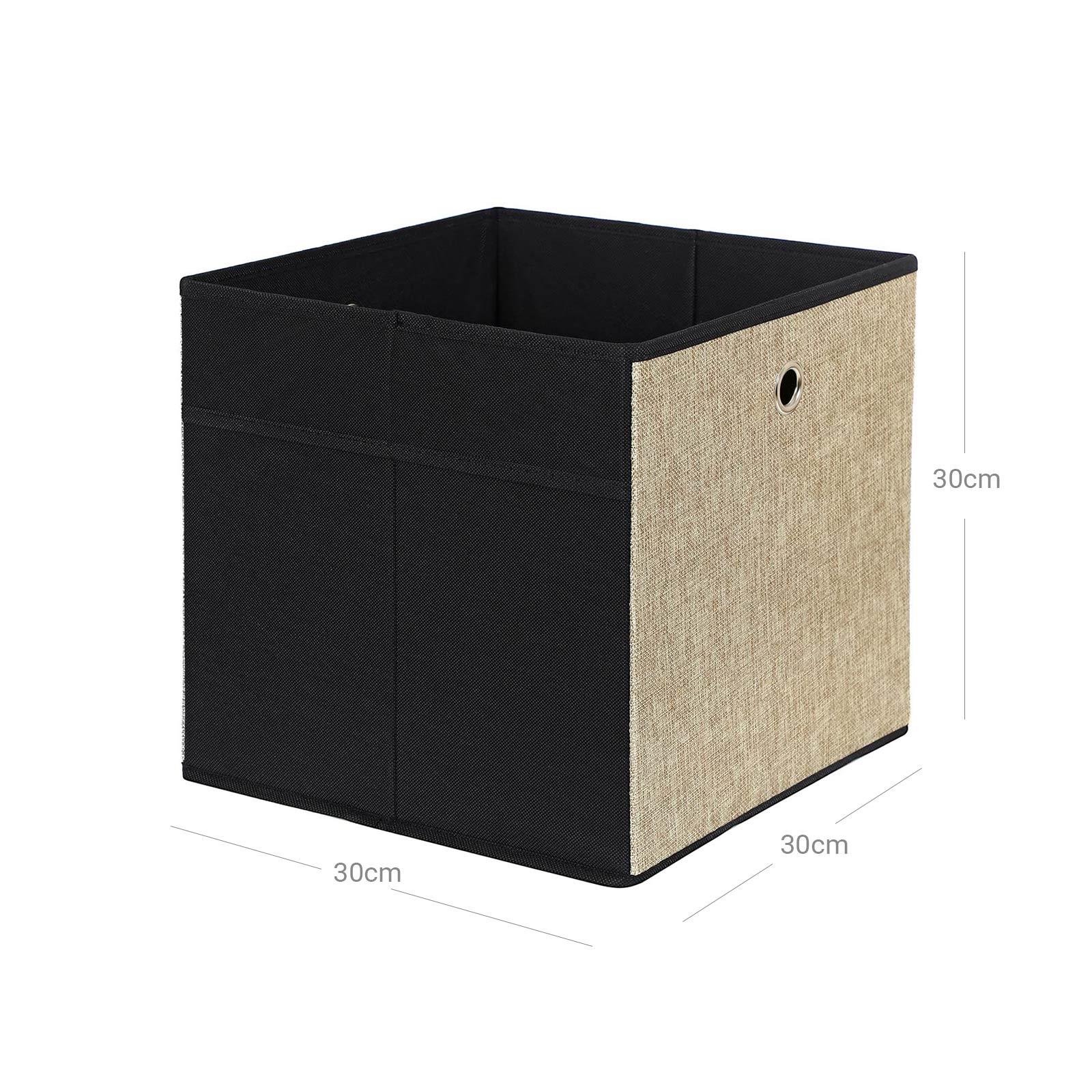 Förvaringsboxar – Fällbara – Set om 6 – Brun/Grå/Svart