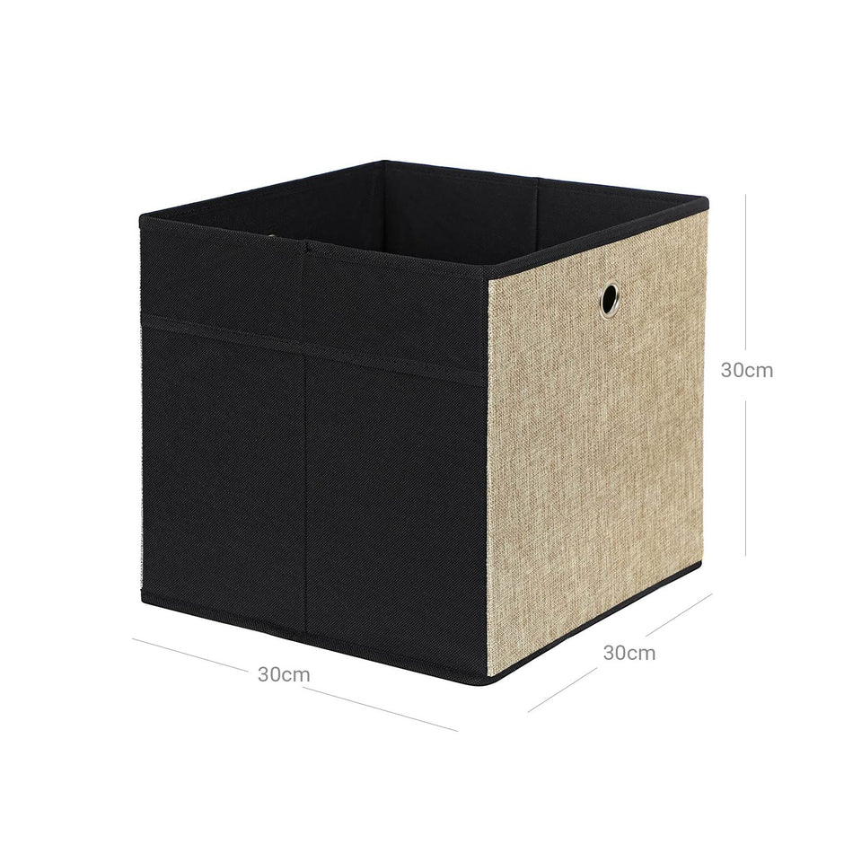 Förvaringsboxar – Fällbara – Set om 6 – Brun/Grå/Svart