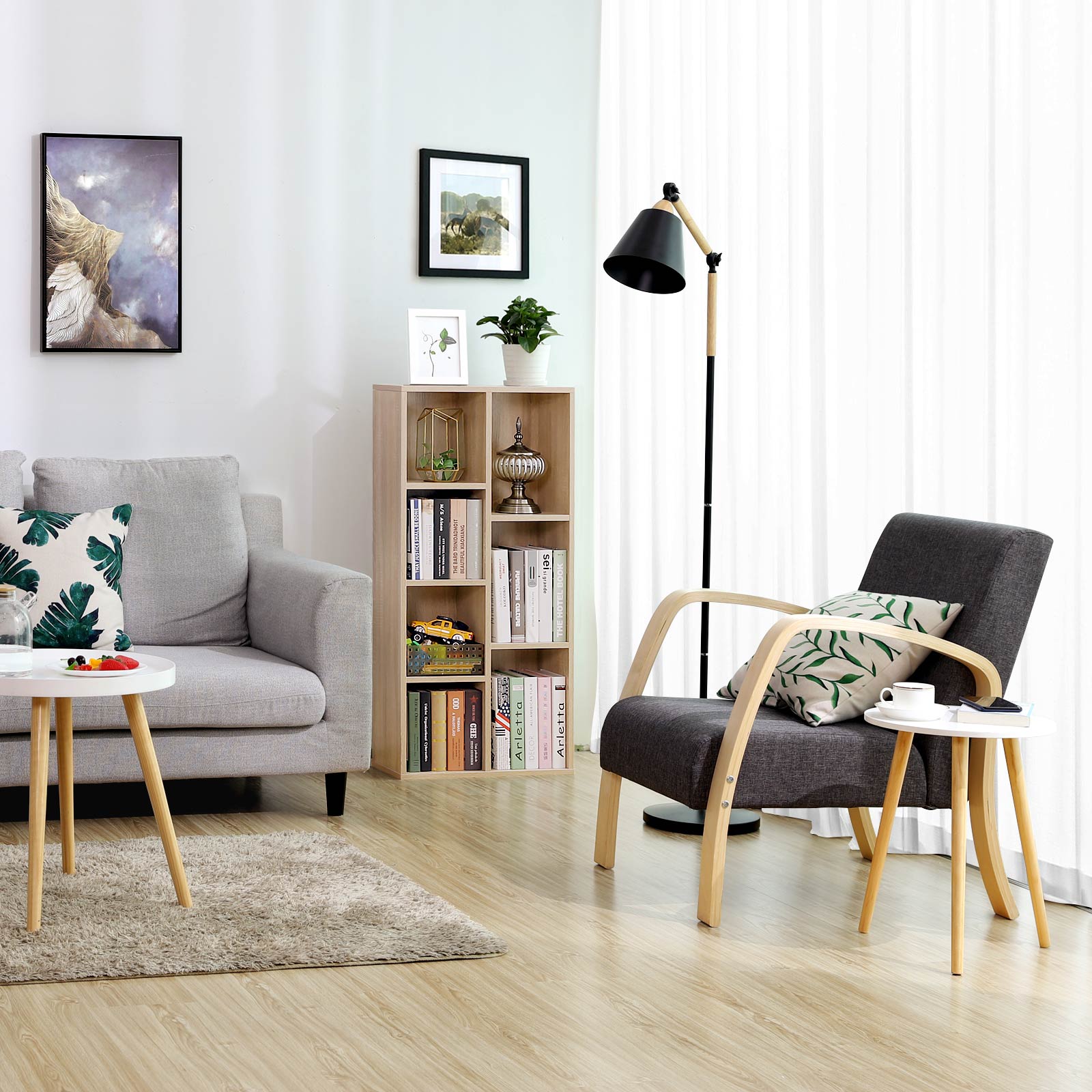 Bokhylla - Enkelt - med 7 fack