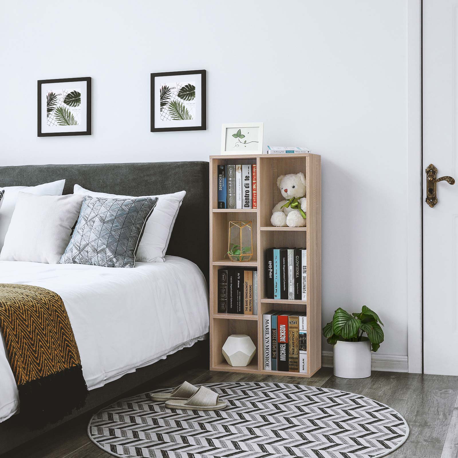 Bokhylla - Enkelt - med 7 fack