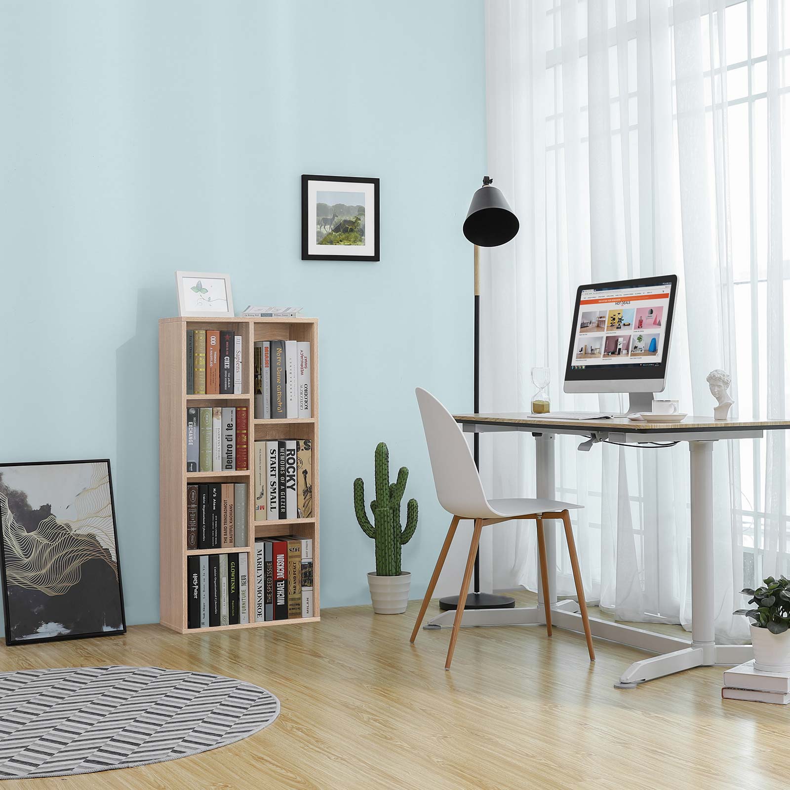 Bokhylla - Enkelt - med 7 fack