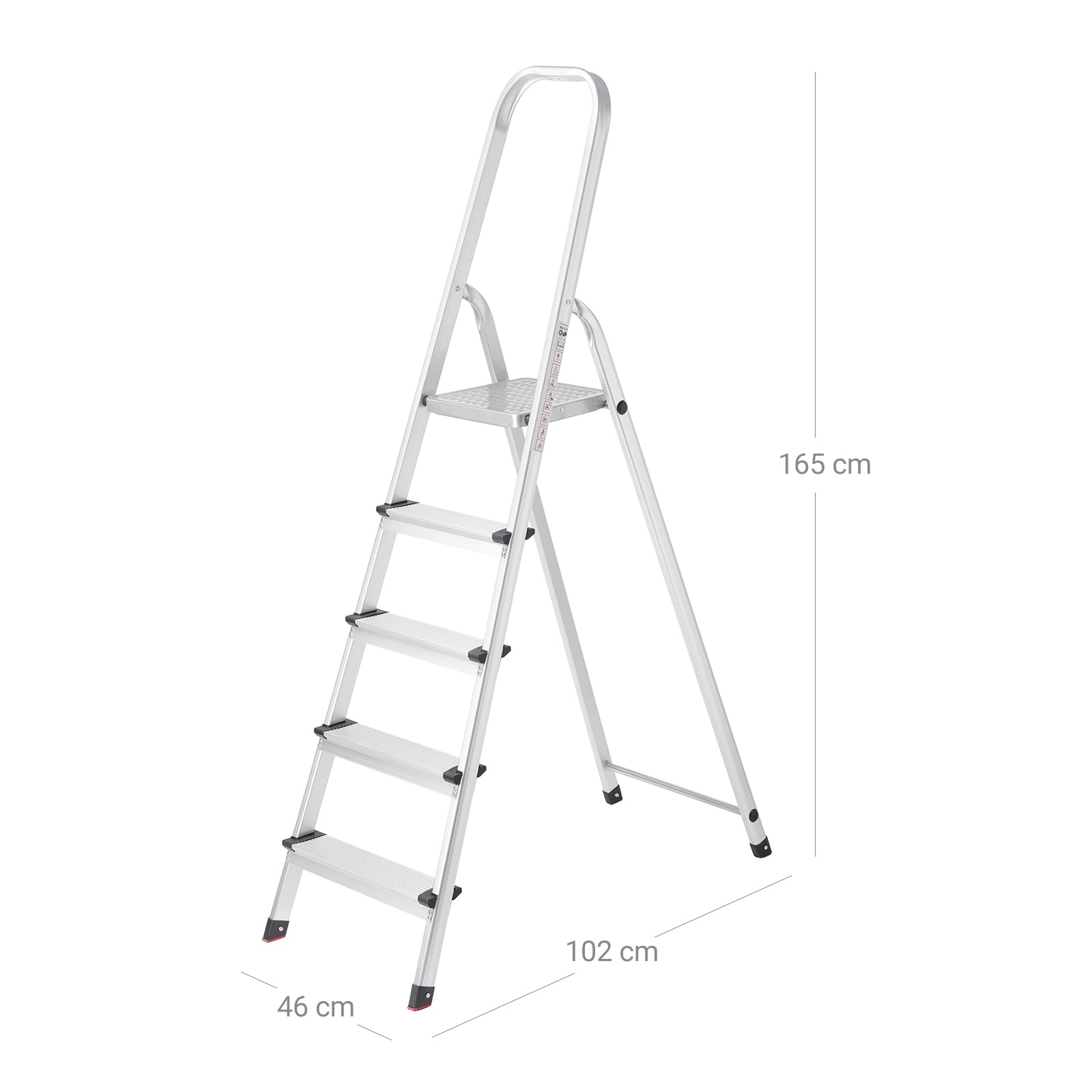 Hushållsstege – 5 nivåer – Aluminium – Silver