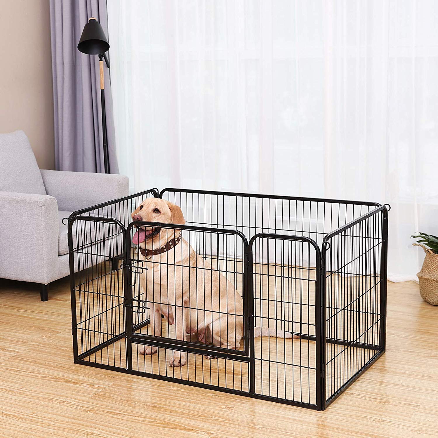 Puppyren - Animal Box for Dogs - Puppyhek - 122 x 80 x 70 cm - svart