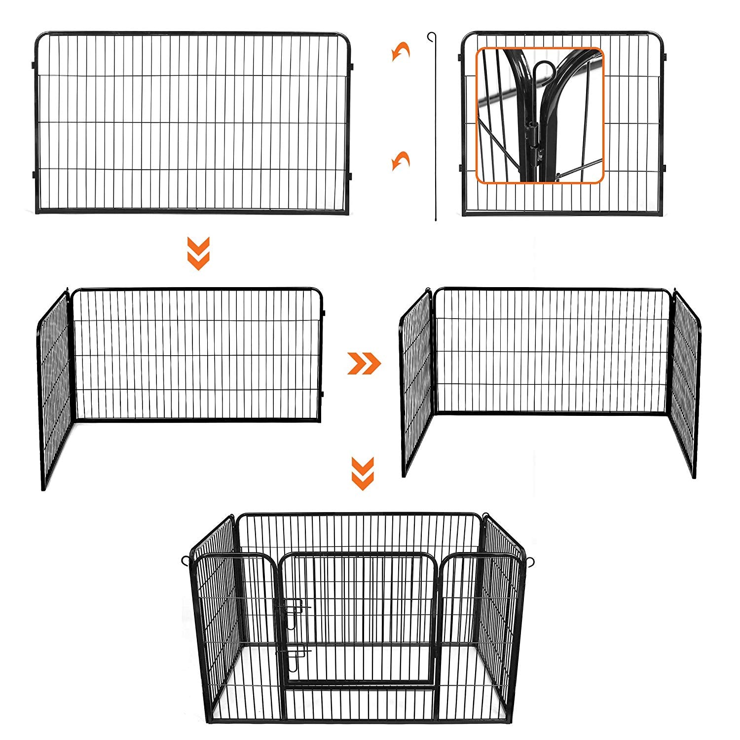 Puppyren - Animal Box for Dogs - Puppyhek - 122 x 80 x 70 cm - svart