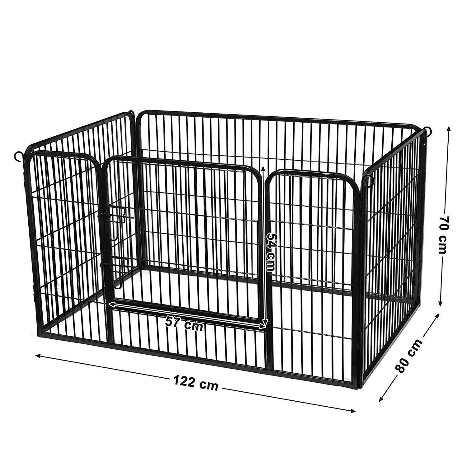 Puppyren - Animal Box for Dogs - Puppyhek - 122 x 80 x 70 cm - svart