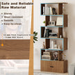 Fristående – bokhylla med dörrar cm, rumsdelarhylla våningar – 183 x 70 x 23 5