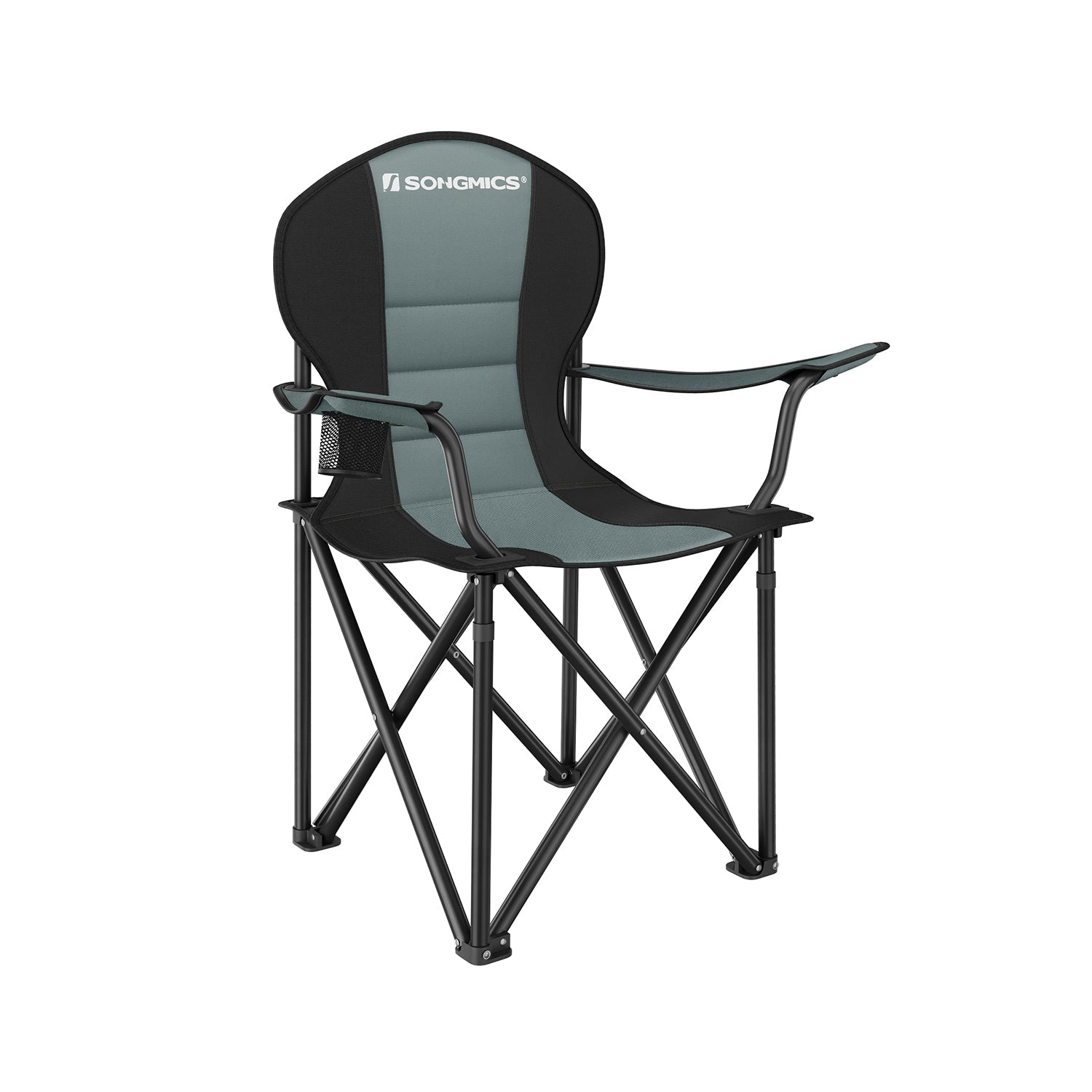 Campingstol med fodrad sittgall-svart-svart