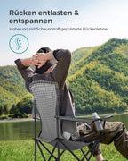 Campingstol med fodrad sittgall-svart-svart