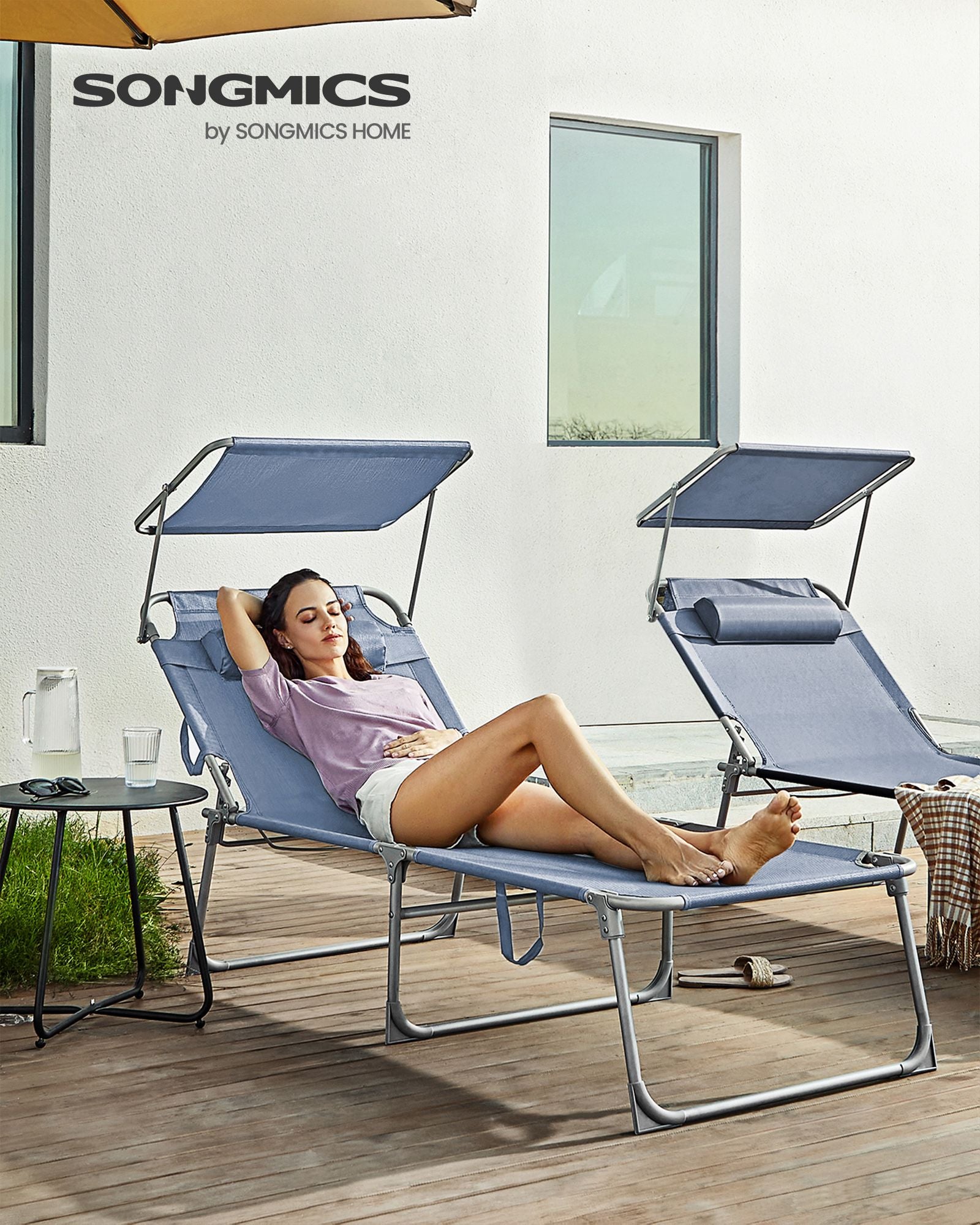 Lounger - 71 x 200 x 38 cm - blå