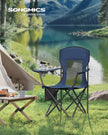 Campingstolar set om 2 – Justerbara armstöd – Hamnblå