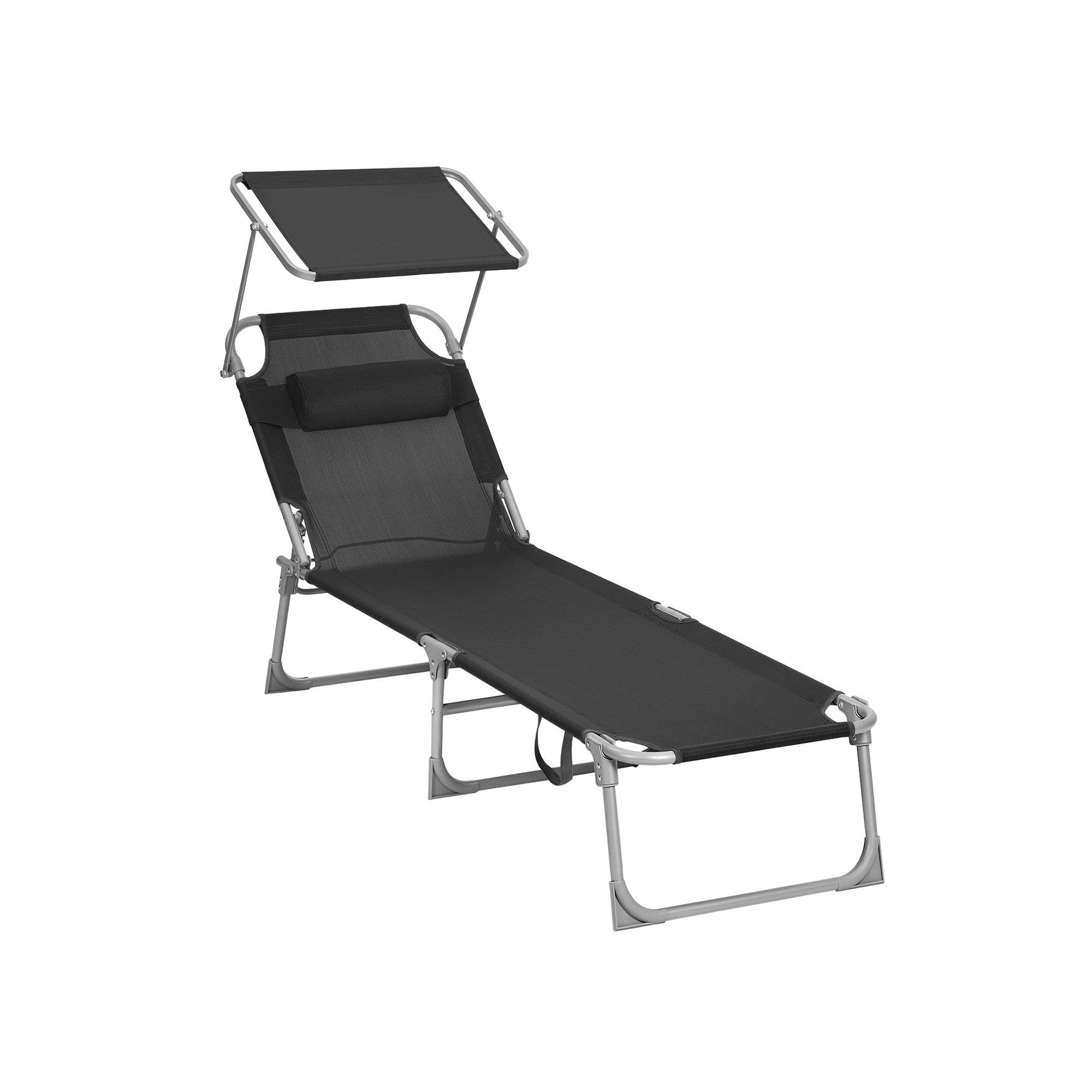 Solstol - vikning - med solskydd och nackstöd