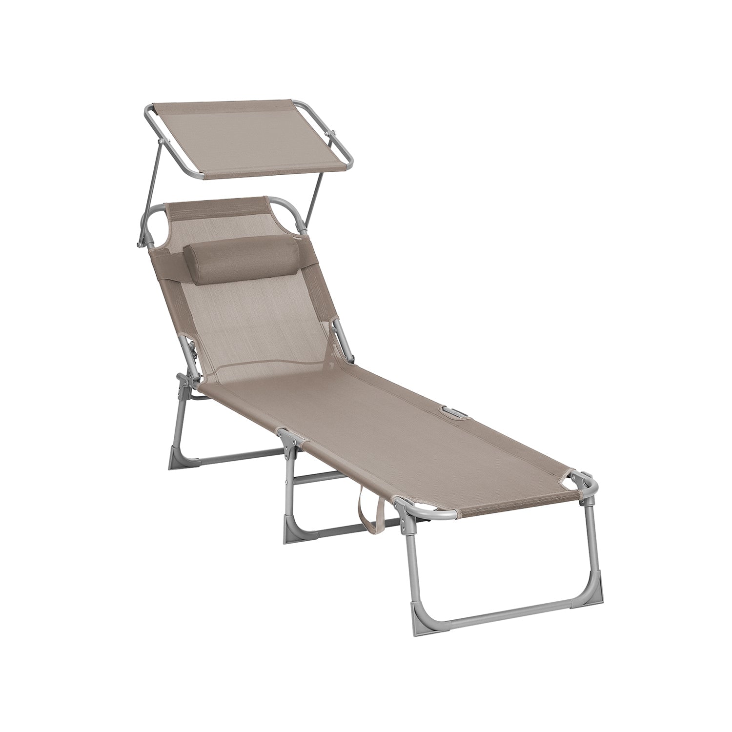 Solstol - vikning - med solskydd och nackstöd