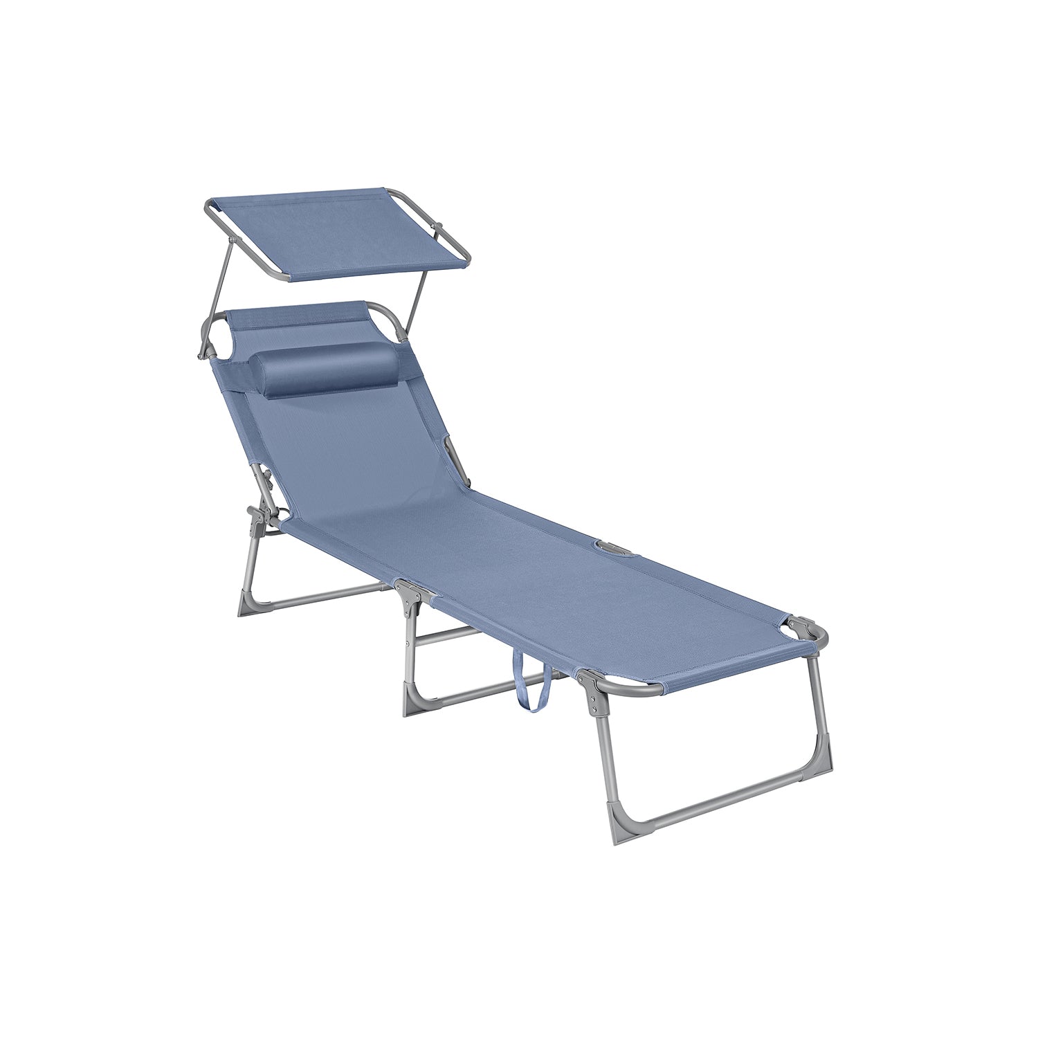 Solstol - vikning - med solskydd och nackstöd