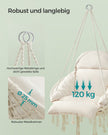 Hangstoel - Met Kussen - Katoen - Draagvermogen tot 120 kg - Beige