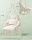 Hangstoel - Met Kussen - Katoen - Draagvermogen tot 120 kg - Beige