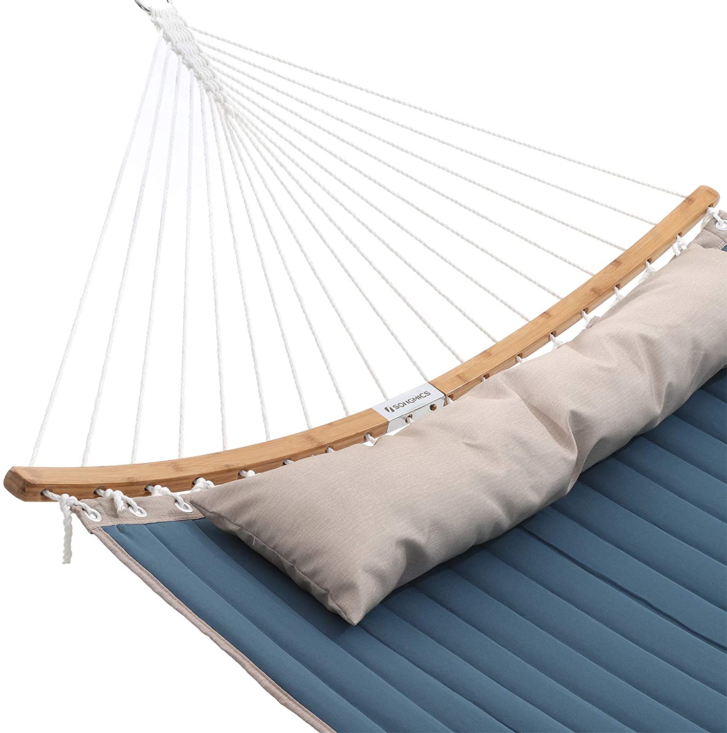 Hangmat - 2 Persoons - 200 x 140 cm - Met Kussen - Blauw-Beige