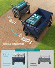 Handkar - 42 x 67 x 90,5 cm - 90 liter - Middernachtblauw - Max. draagkracht 216 kg - Opvouwbaar - Gewicht 5 kg