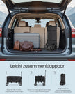 Opvouwbare handkar - 52 x 100 x 98 cm - 200 liter - inktzwart - draagvermogen tot 150 kg - 4 afneembare wielen - ingeklapt 32 x 21 x 64,5 cm - gewicht 10 kg