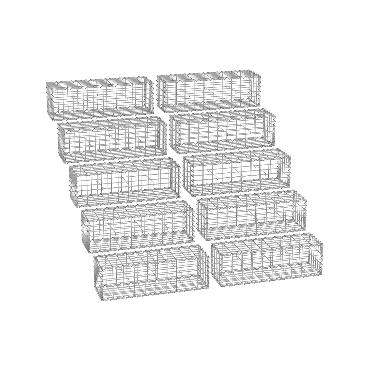 Schans korgar - uppsättning av 10 - för stenar - 5 x 10 cm mesh bredd