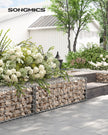 Gabions set om 10 för stenar 100 x 30 x 30 cm silver