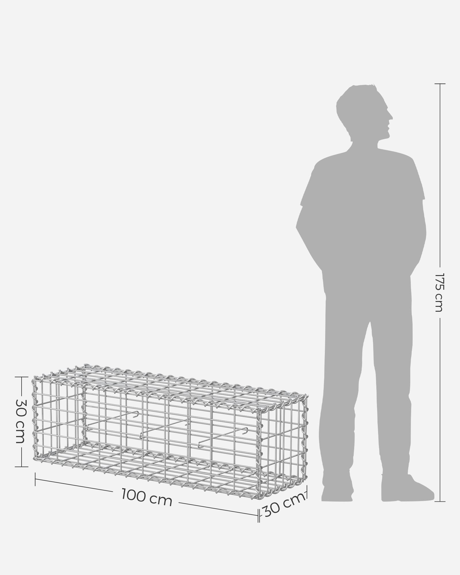 Schans korgar - uppsättning av 10 - för stenar - 5 x 10 cm mesh bredd