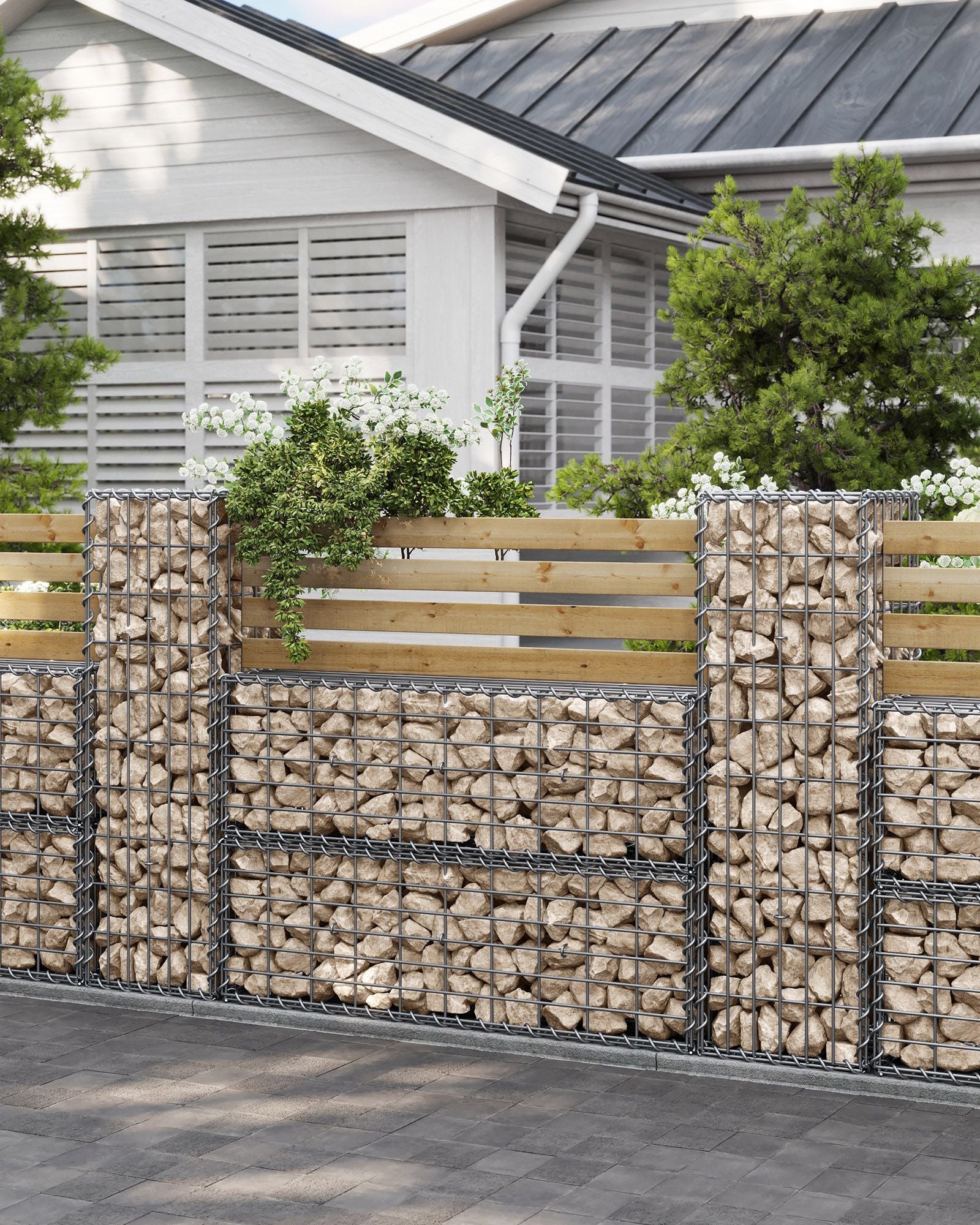 Schans korgar - uppsättning av 10 - för stenar - 5 x 10 cm mesh bredd