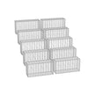 Set med 10 gabioner – 100 x 50 x 30 cm – silver