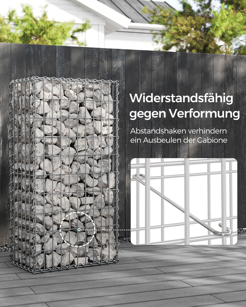 Set med 10 gabioner – 100 x 50 x 30 cm – silver