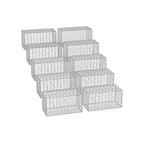 Trådkorgar - för stenar - 5 x 10 cm nätbredd - uppsättning av 10