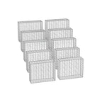 Uppsättning av 10 schans korgar - 100 × 80 × 30 cm - silver