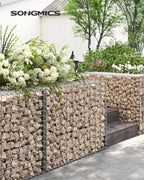 Uppsättning av 10 schans korgar - 100 × 80 × 30 cm - silver