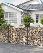 Uppsättning av 10 schans korgar - 100 × 80 × 30 cm - silver