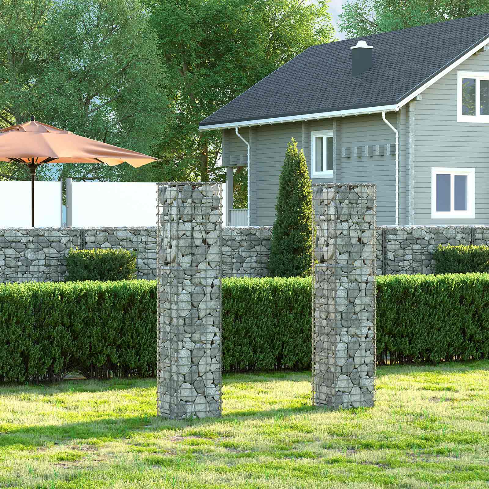 Schanskorf - Gabion SteenKorf - Wire High - 5 x 10 cm Maas - Silver