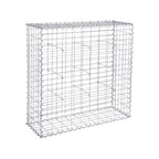Schanskorf - Gabion gjord av metallnät - 100 x 95 x 30 cm - silver