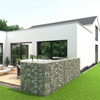 Schanskorf - Gabion gjord av metallnät - 100 x 95 x 30 cm - silver
