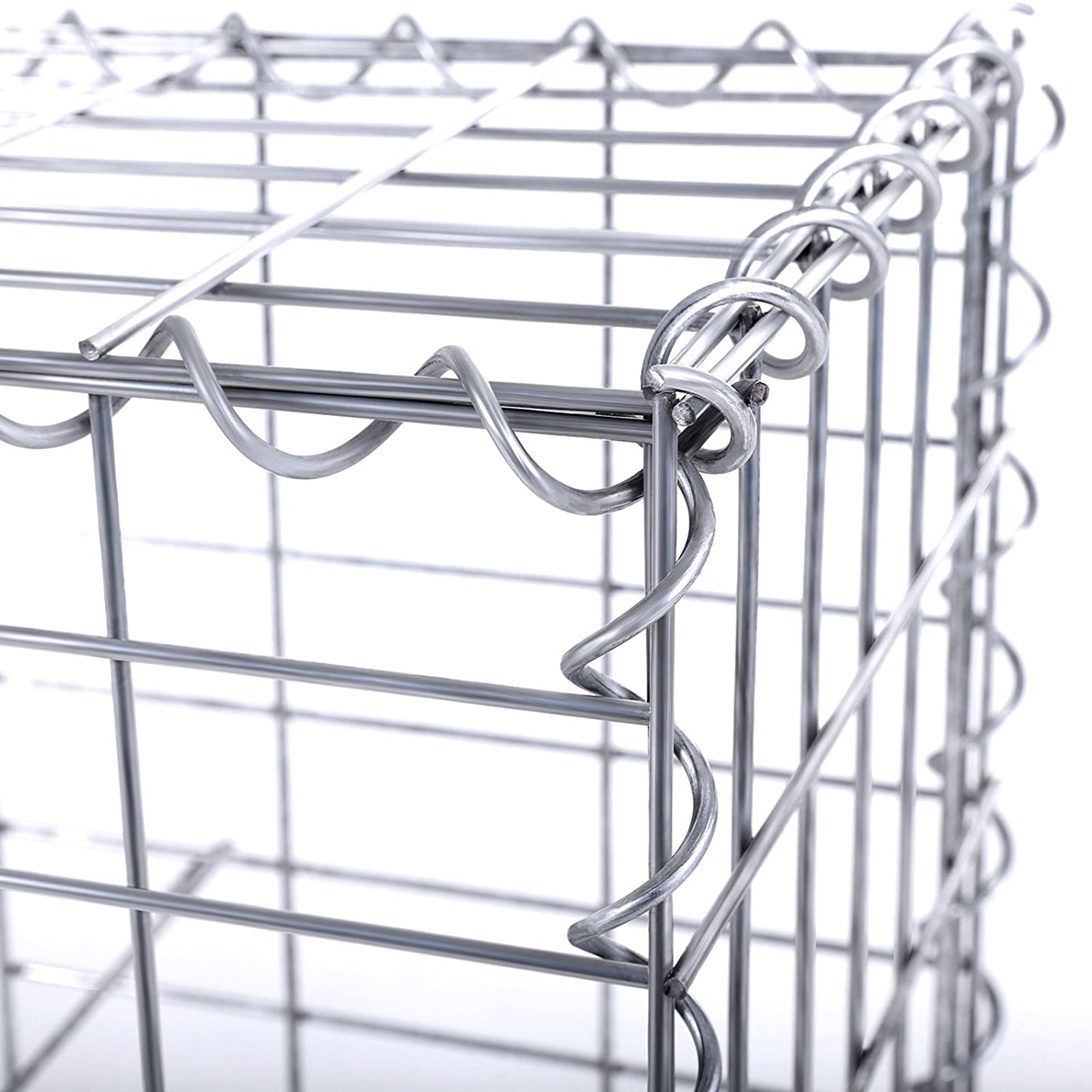 Schanskorf - Gabion gjord av metallnät - 100 x 95 x 30 cm - silver