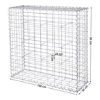 Schanskorf - Gabion gjord av metallnät - 100 x 95 x 30 cm - silver