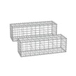 Gabions set om 2 för stenar 100 x 30 x 30 cm silver