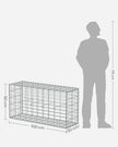 Set med gabioner – galvaniserat stål – silver