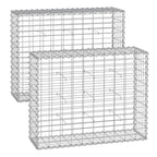 Uppsättning av 2 schans korgar - 100 × 80 × 30 cm - silver